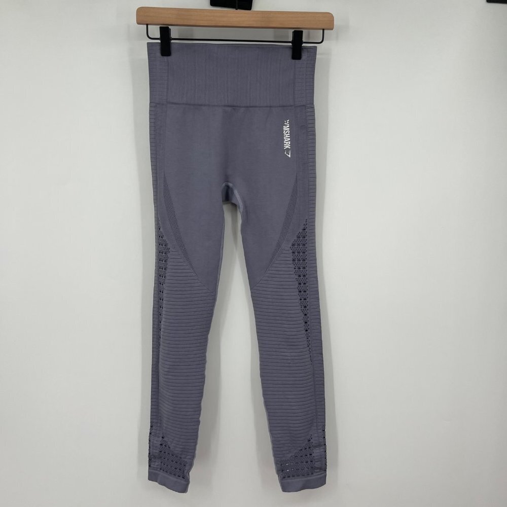 GYMSHARK High Rise Seamless Fitted Moisture-wicking Mesh Activewear Leggings